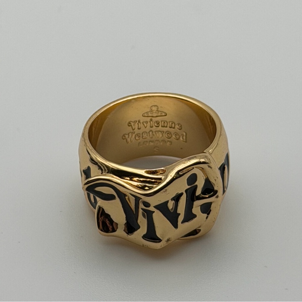 Vivienne Westwood Gold Band with Black Accents - Picture 4 of 6